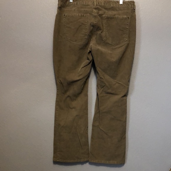 Eddie Bauer corduroy bootcut pants Women's P 14 curvy khaki tan jeans cotton EUC - Picture 7 of 14